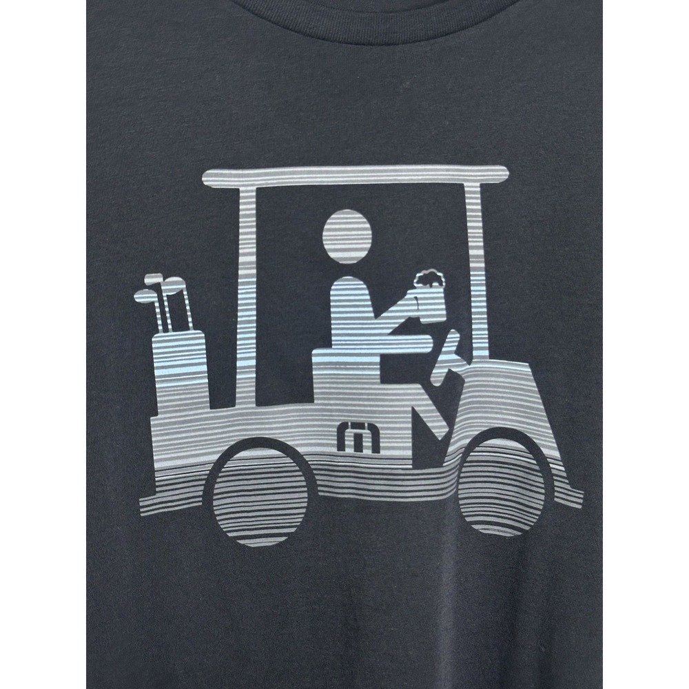 TravisMathew Race You Golf T-Shirt Mens L Black Pima Cotton Graphic Tee Peru - Picture 3 of 7